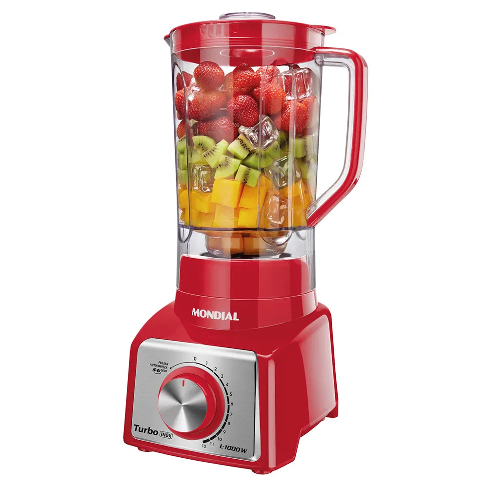 Liquidificador Turbo Mondial Inox Red L-1000 RI