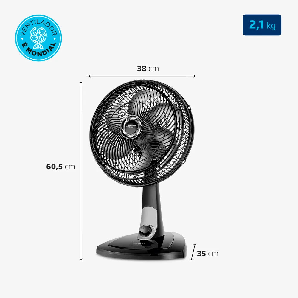 Ventilador de Mesa Mondial 6 pás Turbo VT-30-NB