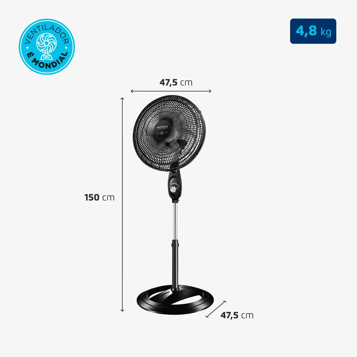 Ventilador de Coluna Mondial 6 pás Turbo VT-40C-NB