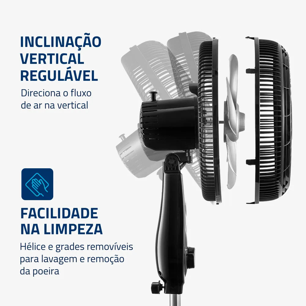 Ventilador de Coluna Mondial 6 pás Turbo VT-30C-NB