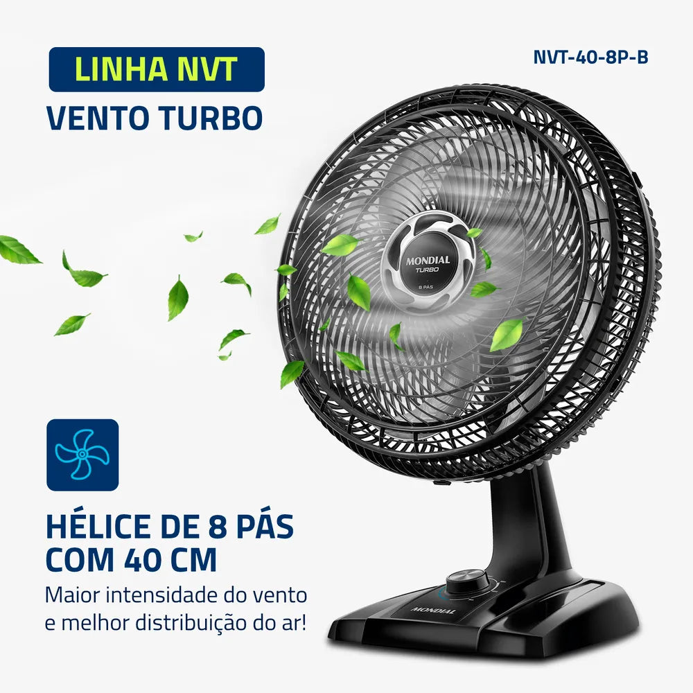 Ventilador de Mesa 40cm Turbo - NVT-40-8P-B