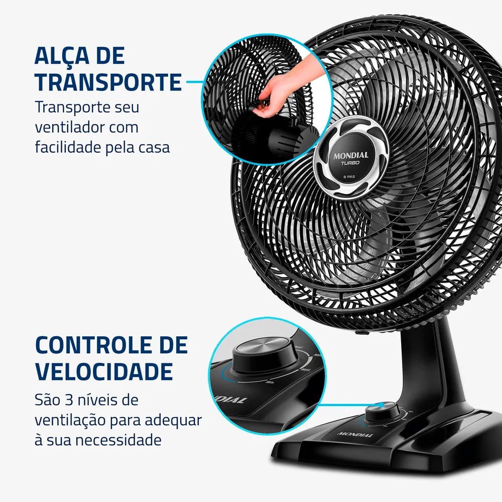 Ventilador de Mesa 40cm Turbo - NVT-40-8P-B