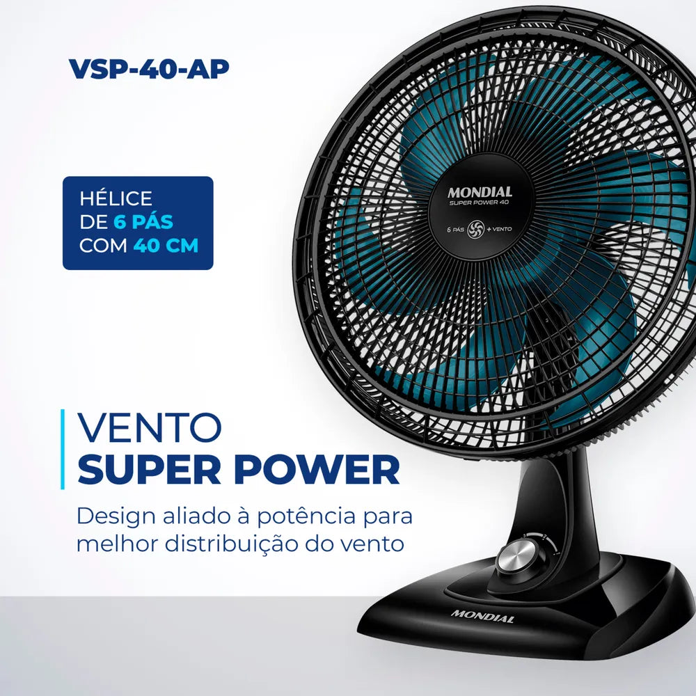 Ventilador de Mesa Mondial 6 pás VSP-40-AP