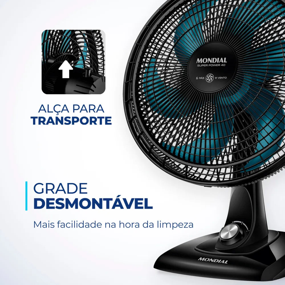 Ventilador de Mesa Mondial 6 pás VSP-40-AP