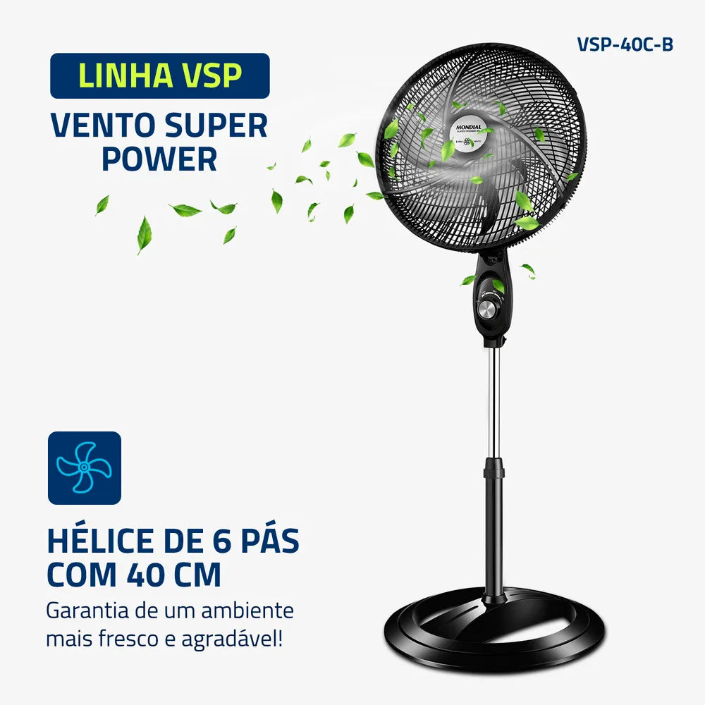 Ventilador de Coluna Mondial 6 pás VSP-40C-B