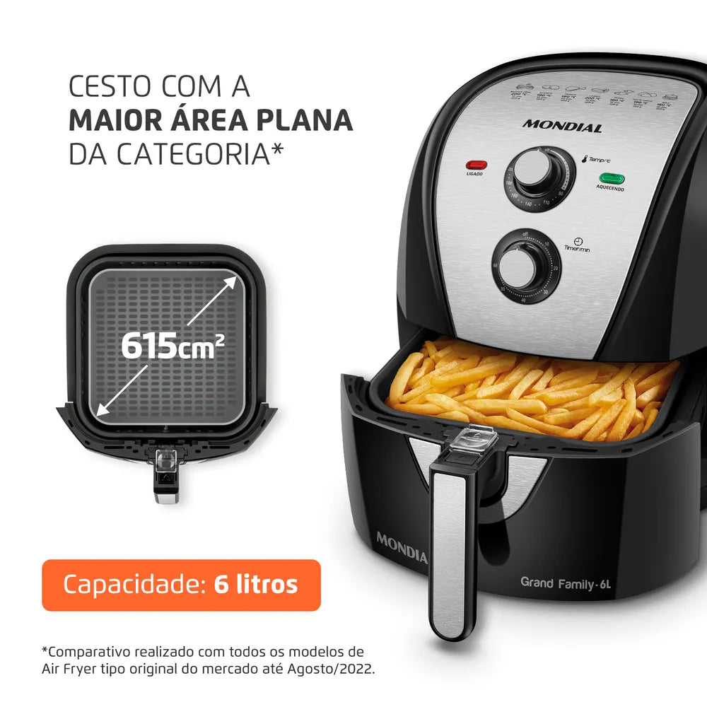 Fritadeira Sem Óleo Air Fryer 6 Litros AFN-60-BI Mondial