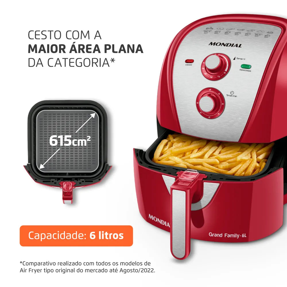 Fritadeira Sem Óleo Air Fryer 6 Litros AFN-60-RI Mondial