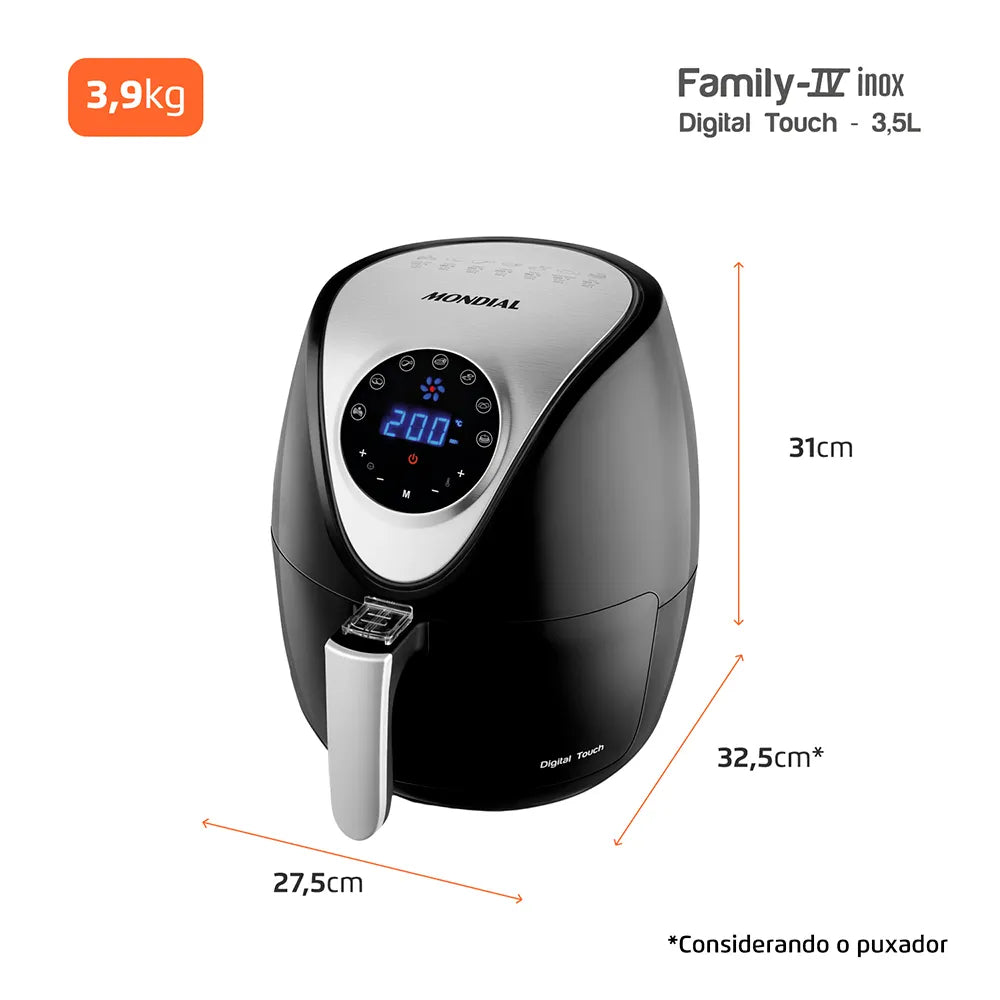 Fritadeira Sem Óleo Air Fryer 3,5L Mondial AF-30-DI