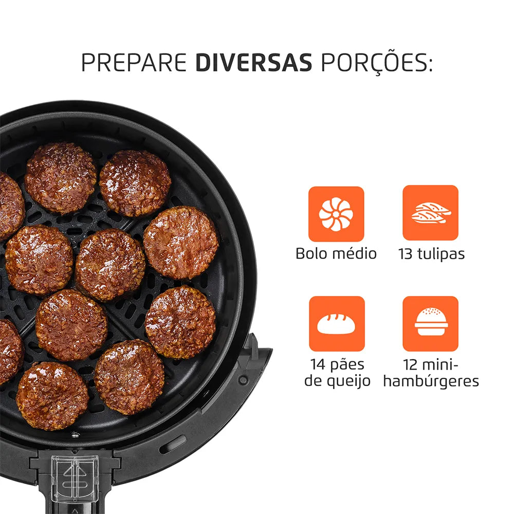 Fritadeira Sem Óleo Air Fryer Pratic 3,6L Mondial Preto 1500W AF-36-FB