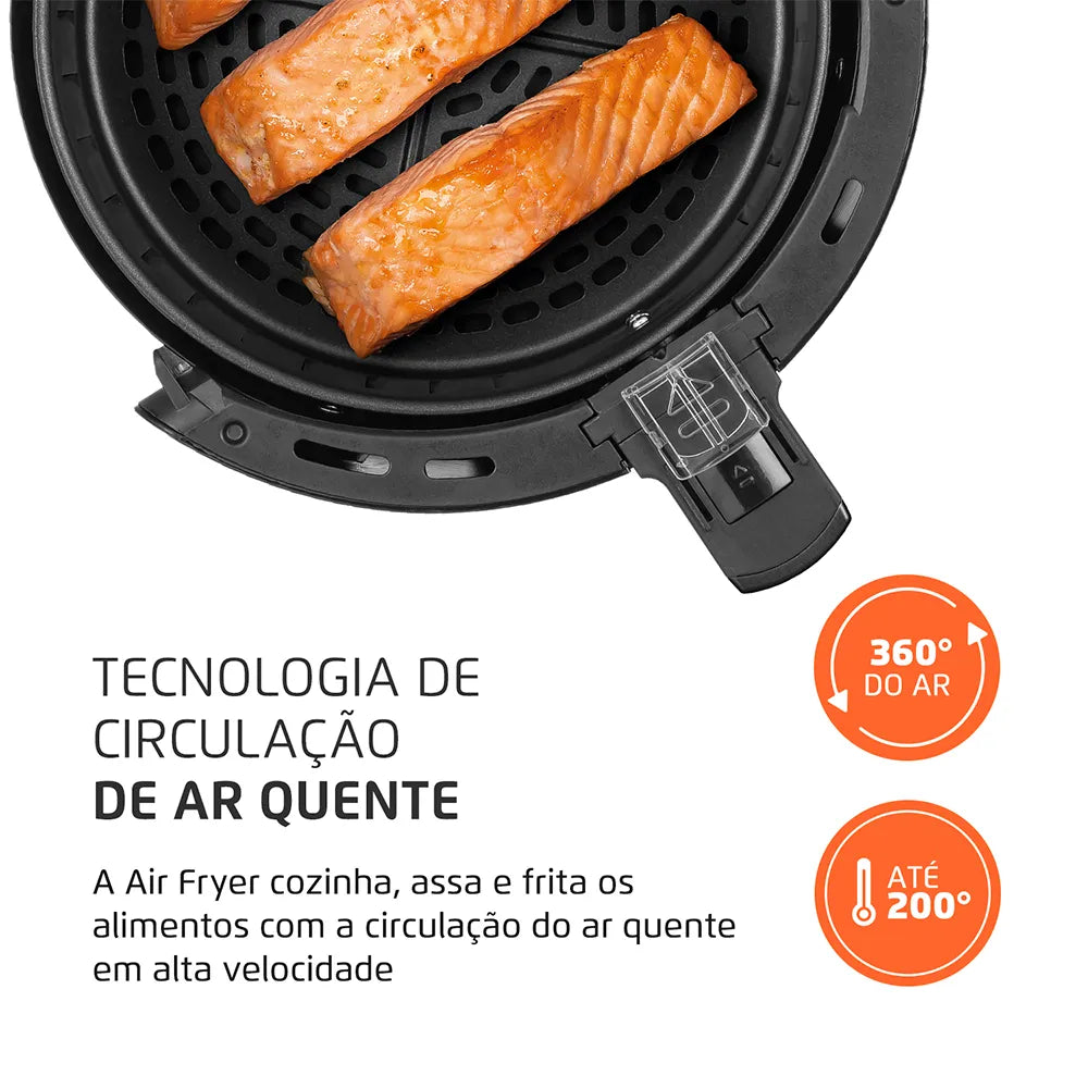 Fritadeira Sem Óleo Air Fryer Pratic 3,6L Mondial Preto 1500W AF-36-FB