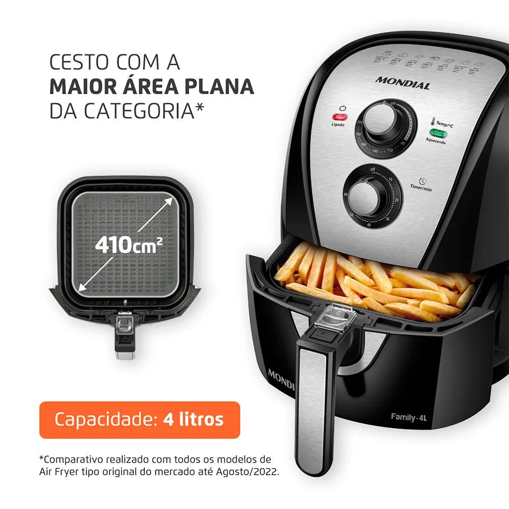 Fritadeira Sem Óleo Air Fryer 4 Litros AFN-40-BI Mondial