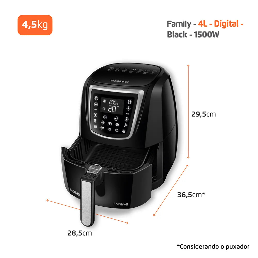 Fritadeira Sem Óleo Air Fryer 4 Litros AFN-40-DI Mondial