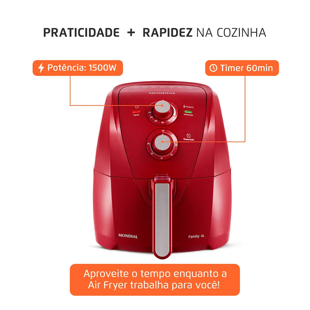 Fritadeira Sem Óleo Air Fryer Mondial - AFN-40-FR