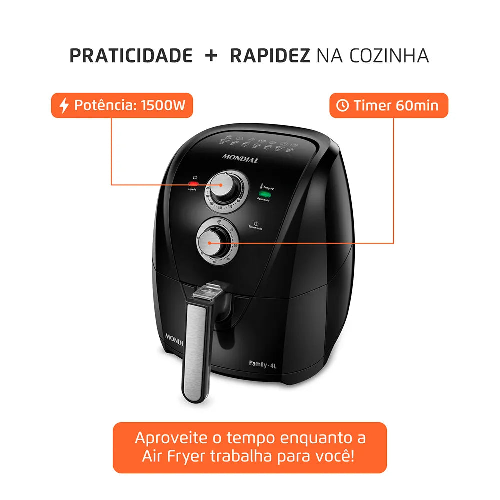 Fritadeira Sem Óleo Air Fryer 4 Litros AFN-40-LE Mondial