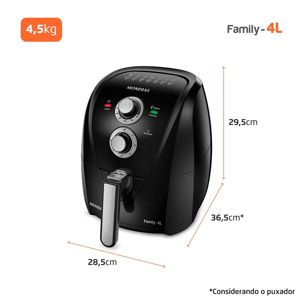 Fritadeira Sem Óleo Air Fryer 4 Litros AFN-40-LE Mondial