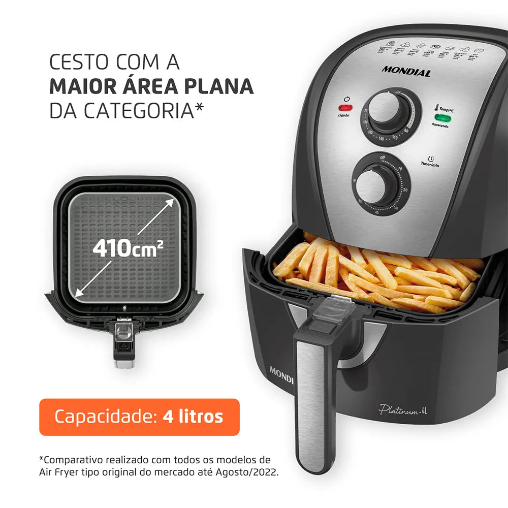 Fritadeira Sem Óleo Air Fryer 4L Mondial AFN-40-PI