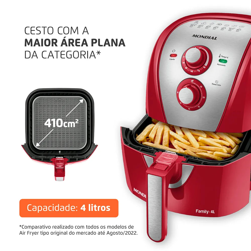 Fritadeira Sem Óleo Air Fryer 4L Mondial AFN-40-RI