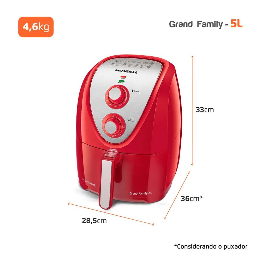 Fritadeira Sem Óleo Air Fryer 5L Mondial AFN-50-RI