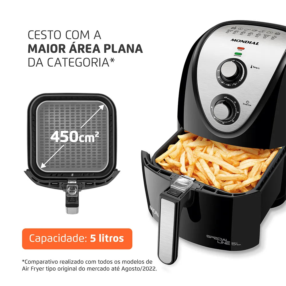 Fritadeira Sem Óleo Air Fryer 5L Mondial AFN-51-BI