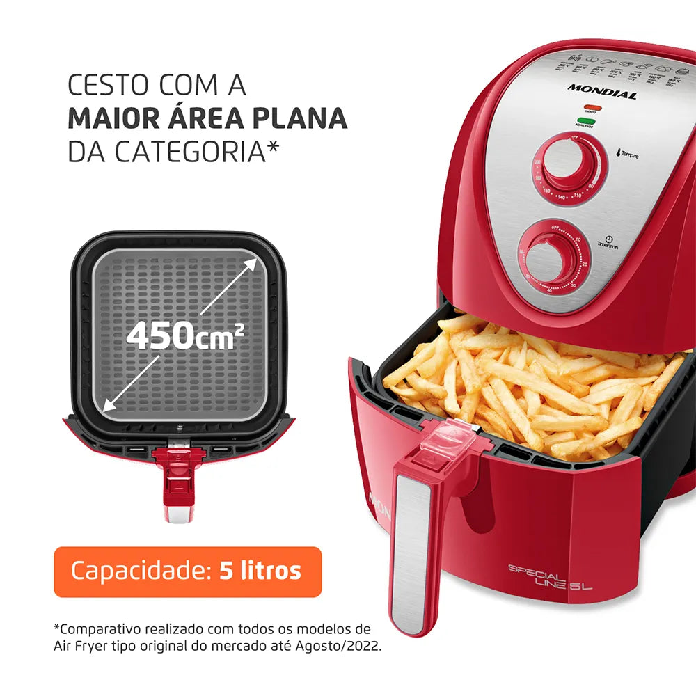Fritadeira Sem Óleo Air Fryer 5L Mondial AFN-51-RI
