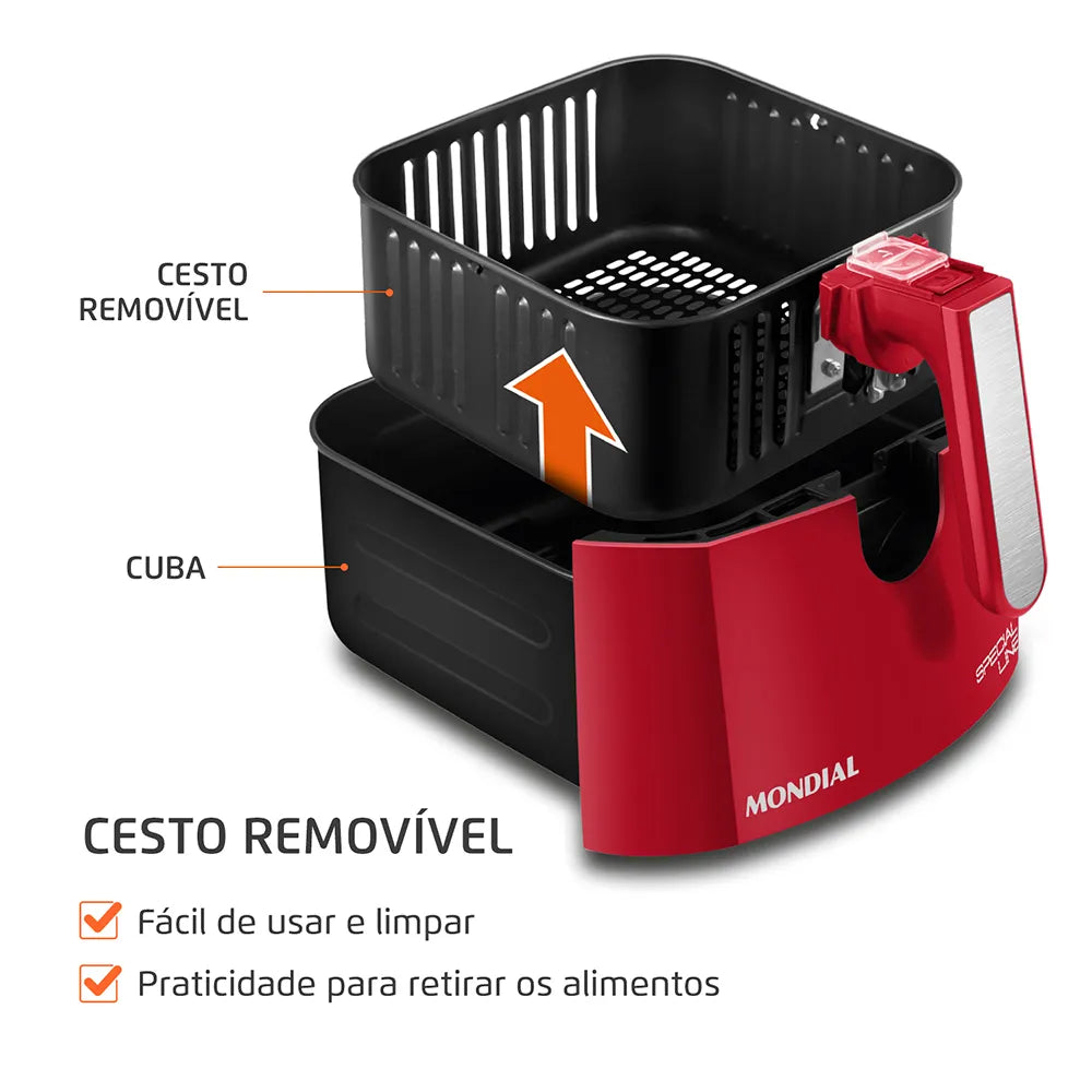 Fritadeira Sem Óleo Air Fryer 5L Mondial AFN-51-RI