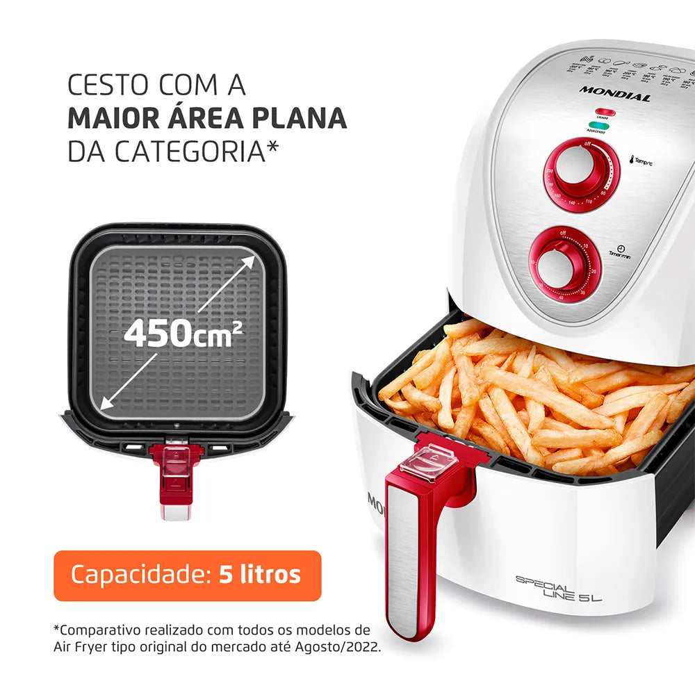 Fritadeira Sem Óleo Air Fryer 5L Mondial AFN-51-WR