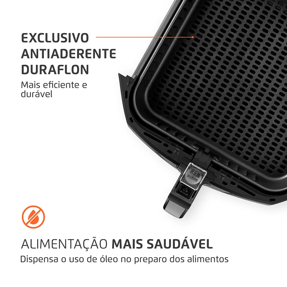 Fritadeira Sem Óleo Air Fryer 8L Mondial Preto Inox 1900W AFN-80-BI