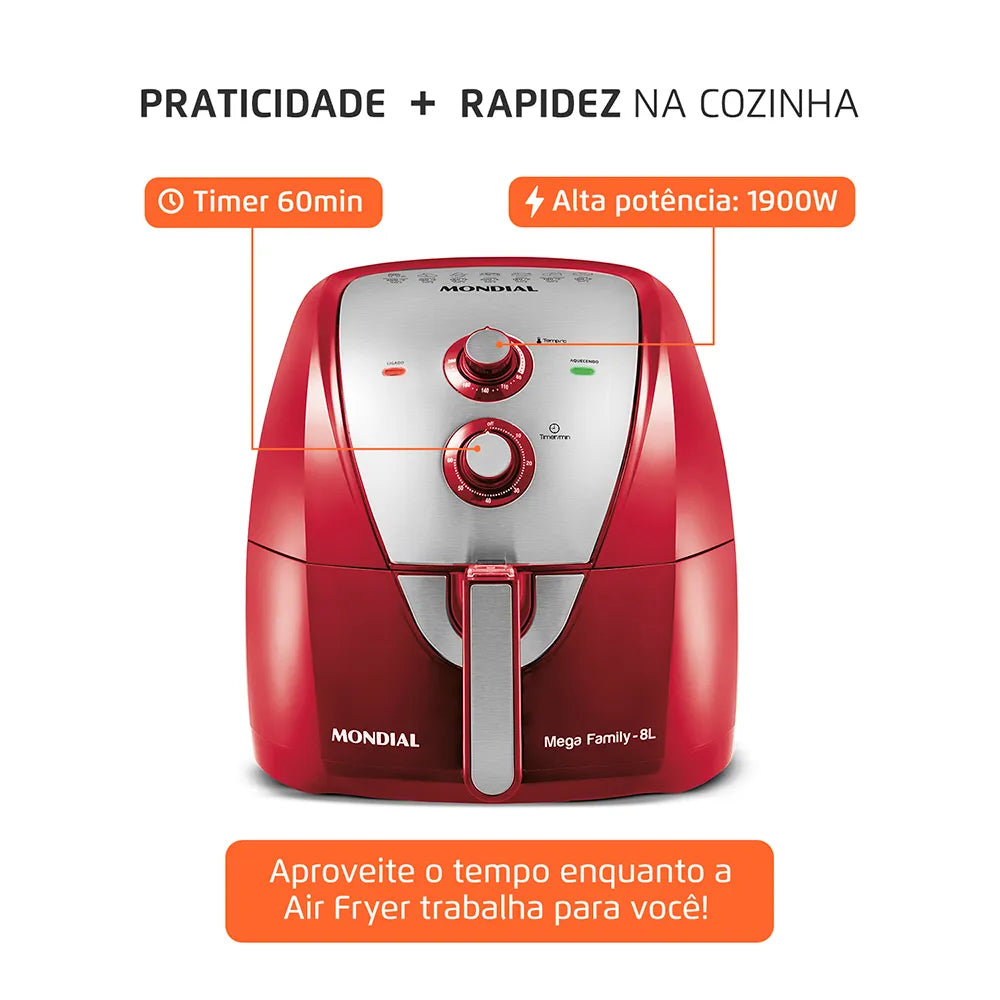 Fritadeira Sem Óleo Air Fryer 8 Litros AFN-80-RI Mondial