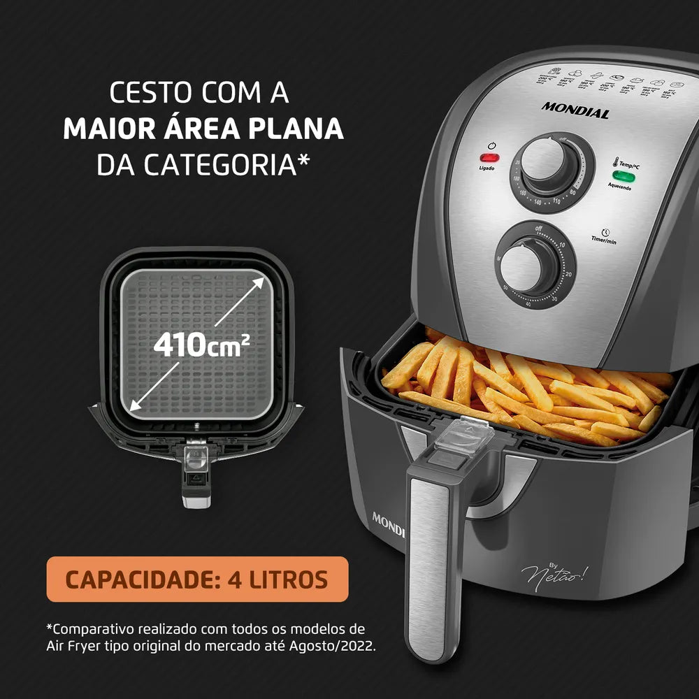 Fritadeira Sem Óleo Air Fryer 4L By Netão, Mondial- AFN-NT-01