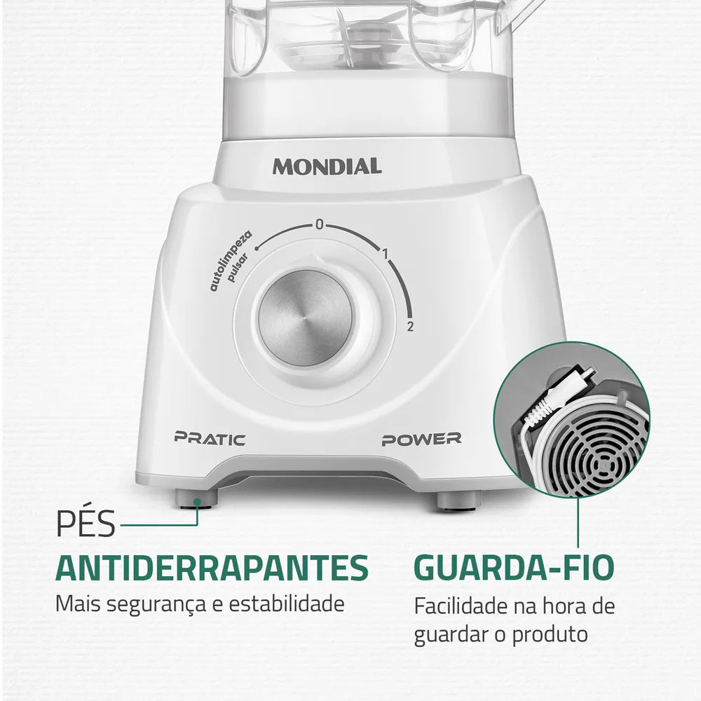Liquidificador Pratic Power Mondial Branco - L-97-W
