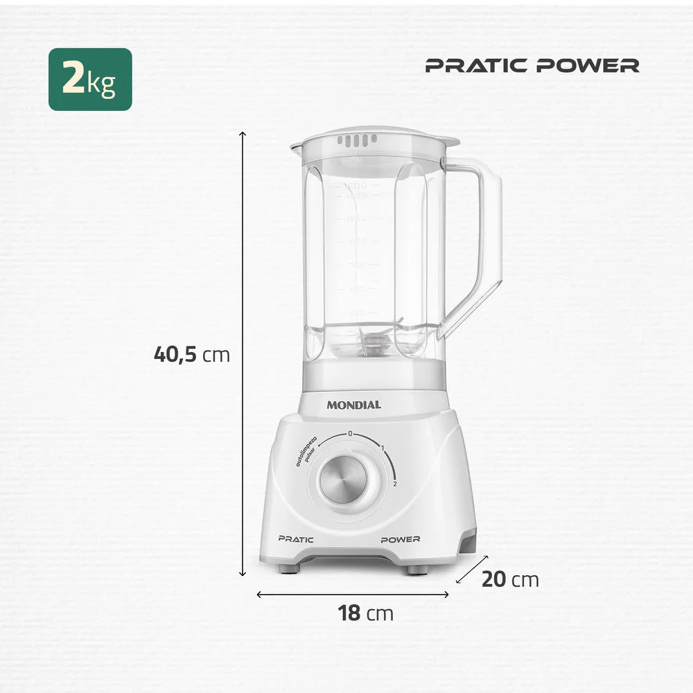 Liquidificador Pratic Power Mondial Branco - L-97-W