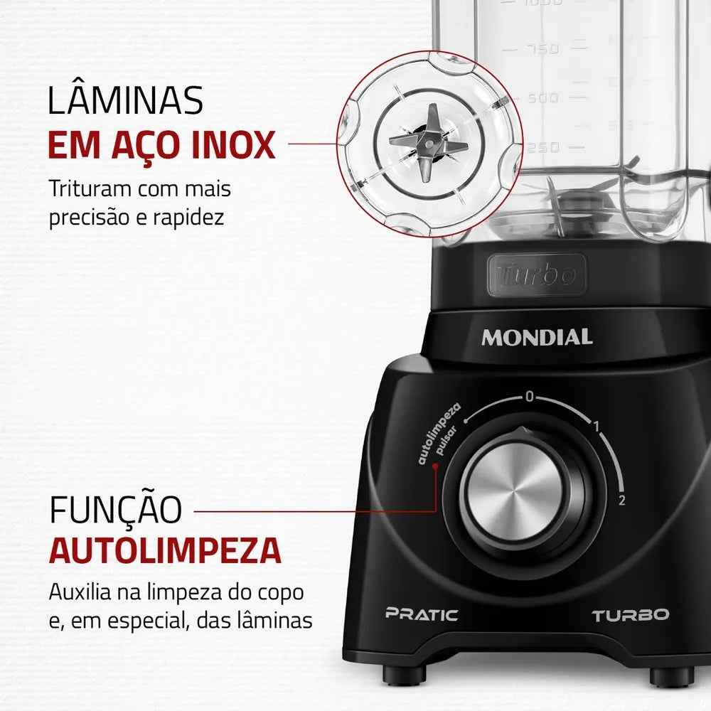 Liquidificador Pratic Turbo Mondial L-98-B