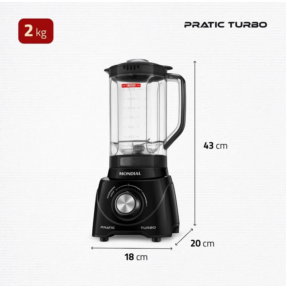 Liquidificador Pratic Turbo Mondial L-98-B