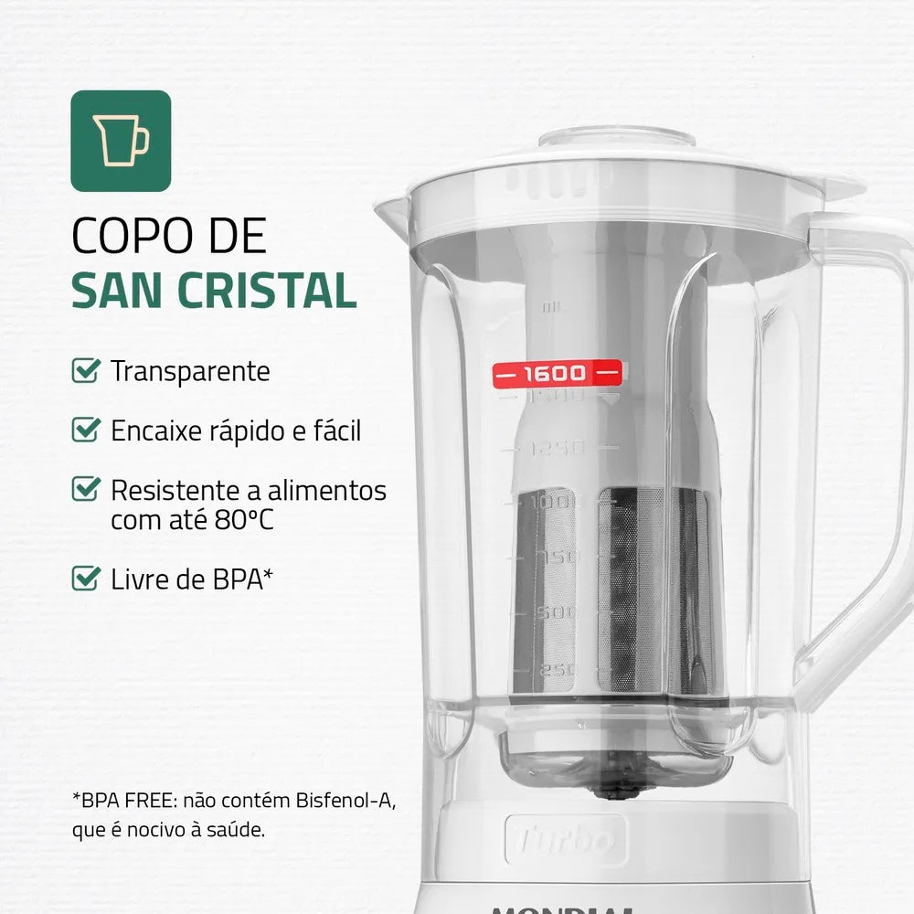 Liquidificador Mondial Turbo Power L-99-WG