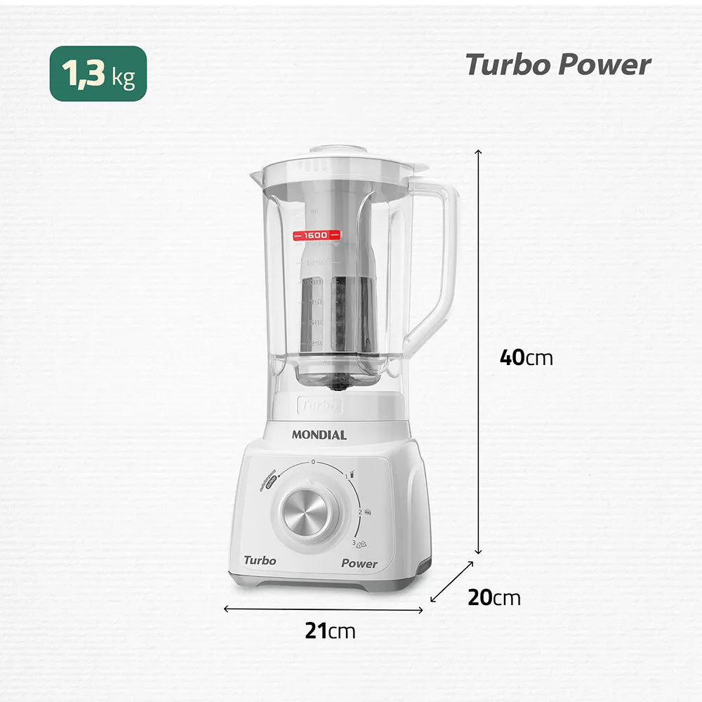Liquidificador Mondial Turbo Power L-99-WG