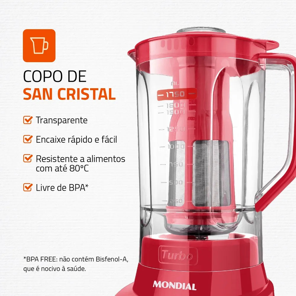 Liquidificador Mondial Turbo 900W L-900 FR-2C