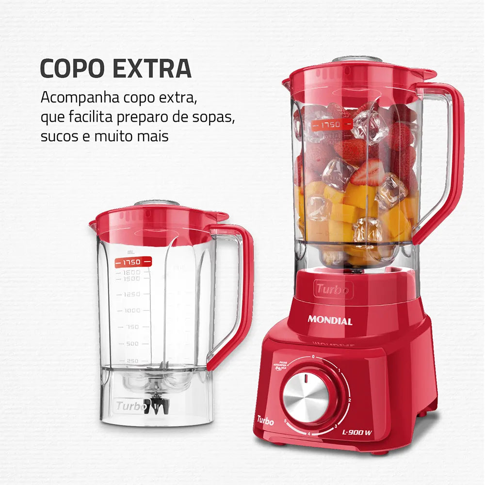 Liquidificador Mondial Turbo 900W L-900 FR-2C