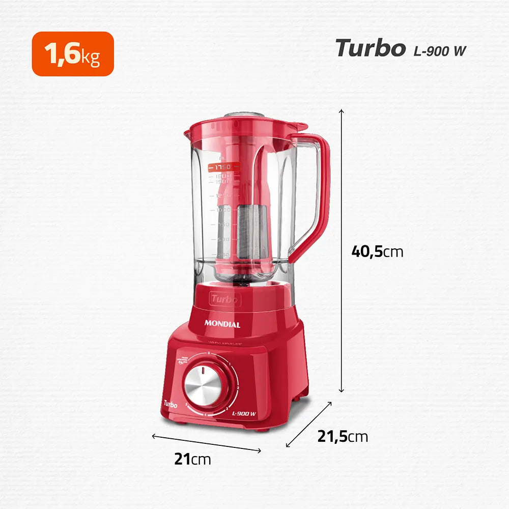 Liquidificador Mondial Turbo 900W L-900 FR-2C