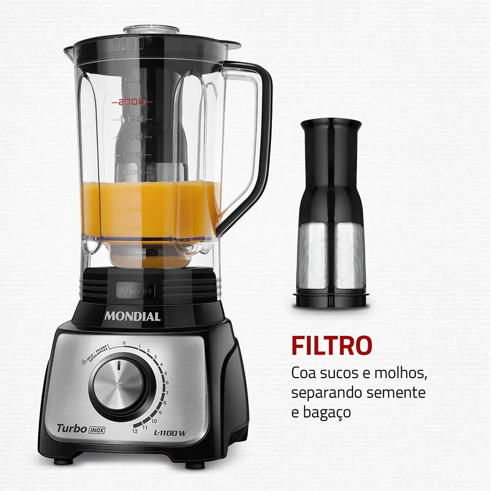 Liquidificador Mondial Turbo Inox 3L L-1100-BI