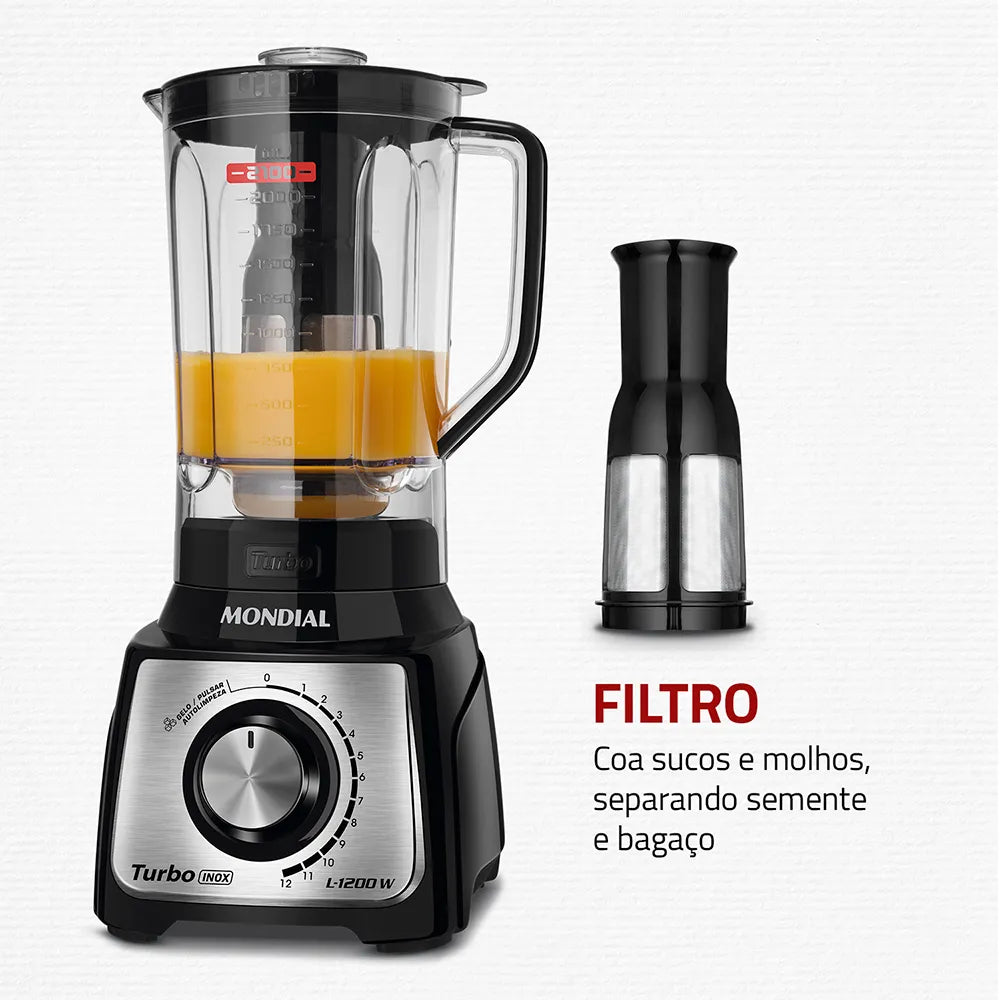 Liquidificador Mondial Turbo Black L-1200 BI