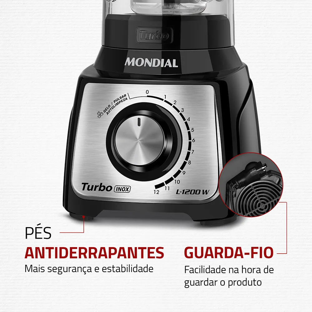 Liquidificador Mondial Turbo Black L-1200 BI