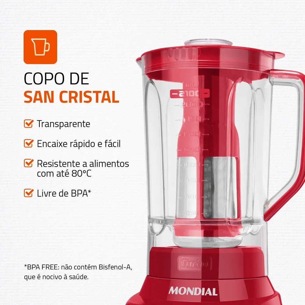 Liquidificador Mondial Turbo Inox L-1200 RI