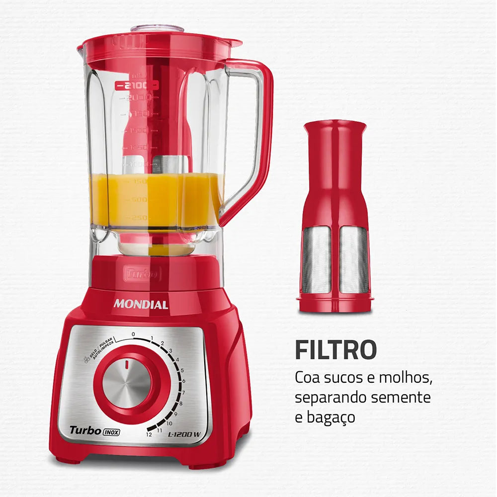 Liquidificador Mondial Turbo Inox L-1200 RI
