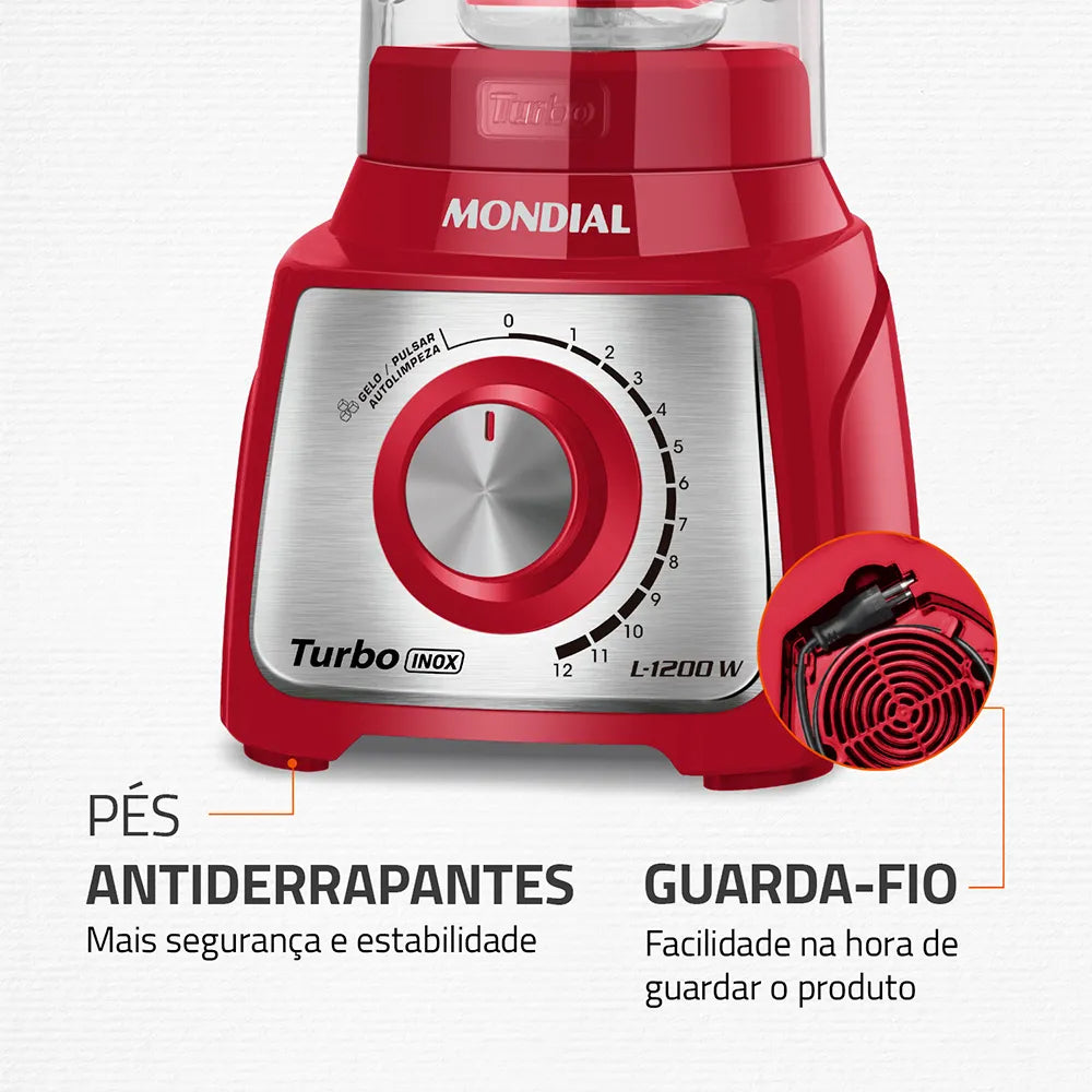 Liquidificador Mondial Turbo Inox L-1200 RI