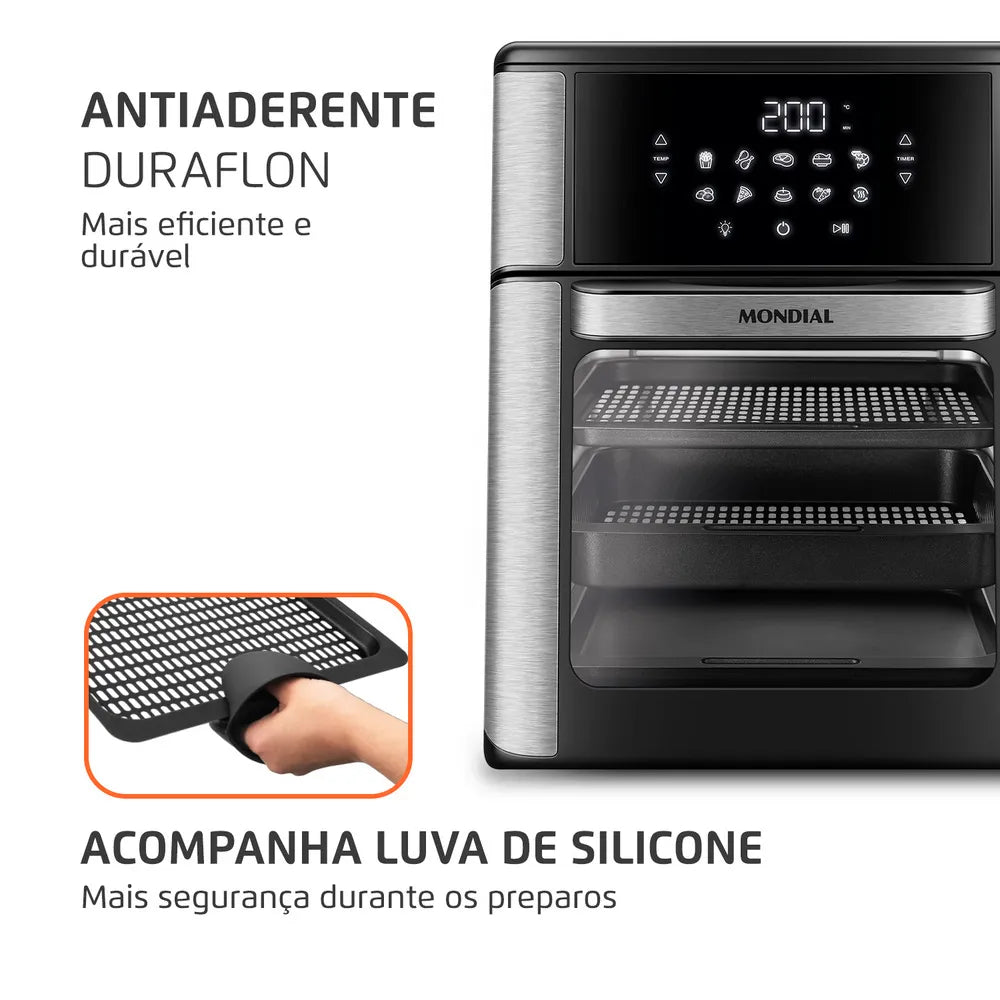 Fritadeira Elétrica Forno Oven 12L Mondial AFON-12L-BI-BC