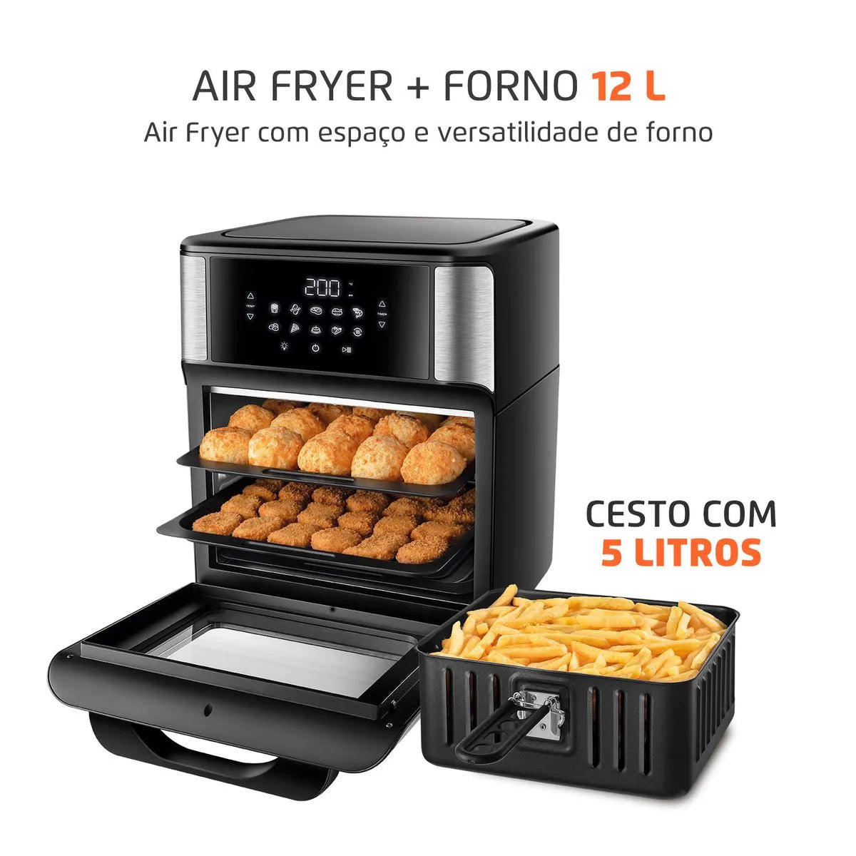 Fritadeira Elétrica Forno Oven 12L Mondial AFON-12L-BI