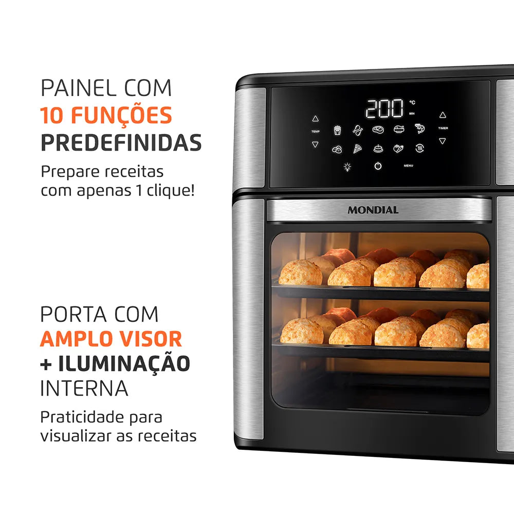Fritadeira Elétrica Forno Oven 12L Mondial AFO-12L-BI