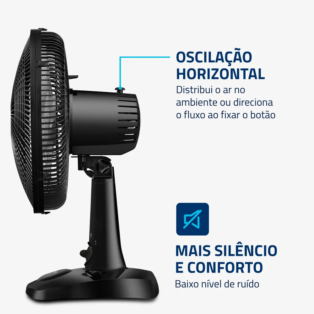 Ventilador de Mesa 30cm Super Power II Mondial Preto 60W- NVSP-30-B2