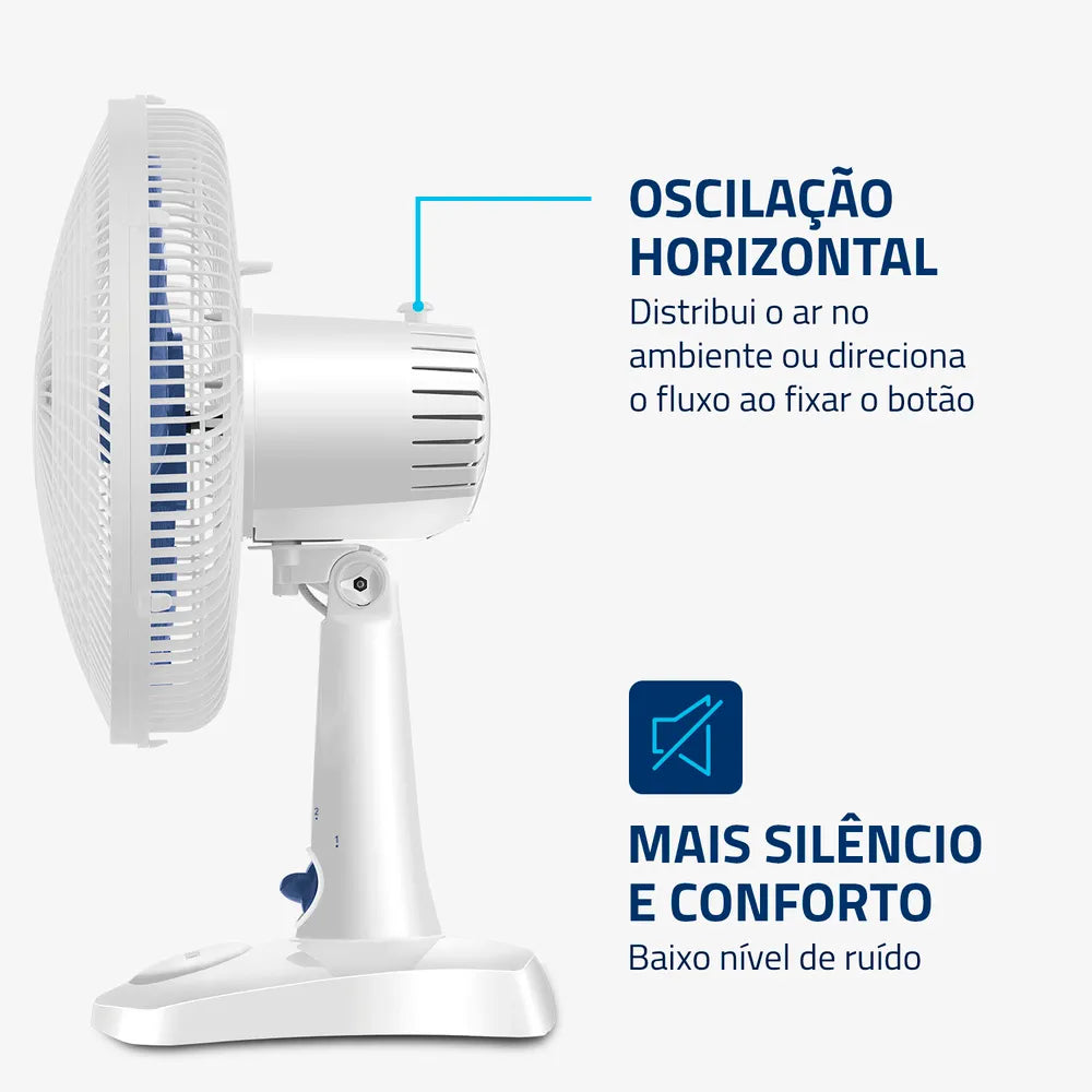 Ventilador de Mesa 30cm Super Power II Mondial Branco 60W - NVSP-30-W2