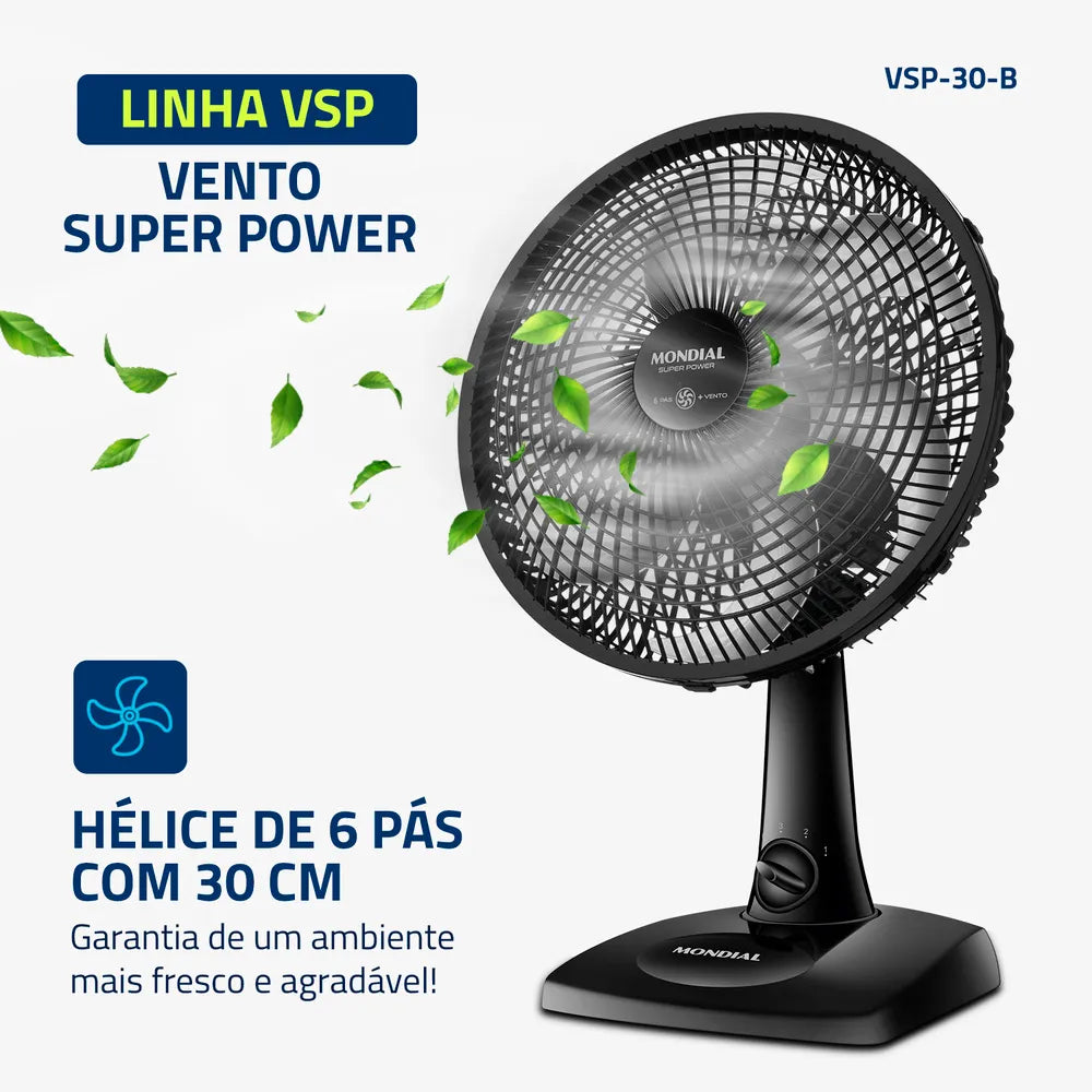 Ventilador de Mesa Mondial 6 pás VSP-30-B